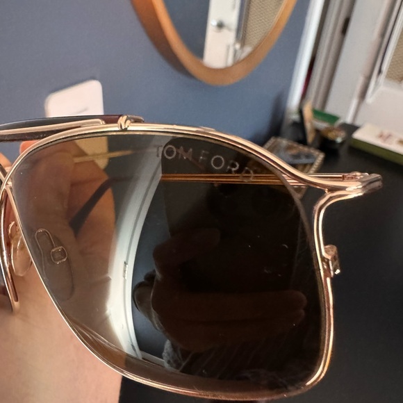 Tom Ford Gold Frame Sunglasses with Brown Lenses - Picture 8 of 10